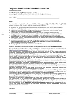 Formular: Gerichtliche Vollmacht